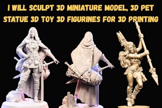 sculpt 3d miniature model, 3d pet statue, 3d toy, 3d figurines, for 3d printing