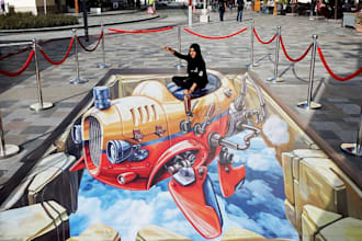 build 3d pavement art, floor illusions, and wall murals for outdoor spaces