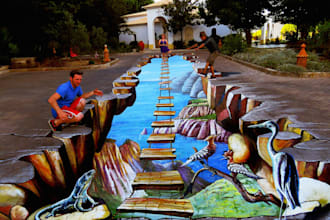 design 3d floor illusions and wall murals with technical permit drawings