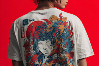 do japanese tshirt design or anime graphic custom t shirt