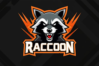make an amazing angry raccoon logo  in very short time