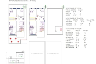 do professional auto cad 2d floor plans, house plans