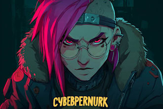 draw you a cyberpunk illustration portrait