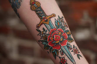 draw aesthetic old school tattoo design