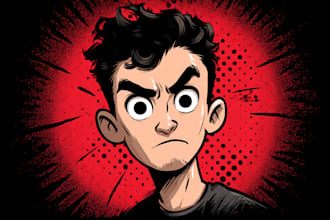 design unique comic style cartoon logo