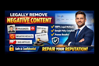 remove mugshots, negative google results,bad articles and court cases legally