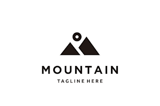 do modern line art text and badge logo design