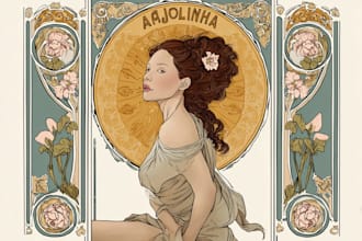 raw art nouveau illustration tarot cards art deco portrait vintage poster