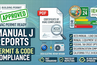 provide manual j reports for hvac permit and energy code compliance