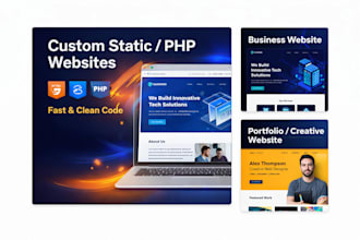 create a custom static or PHP website
