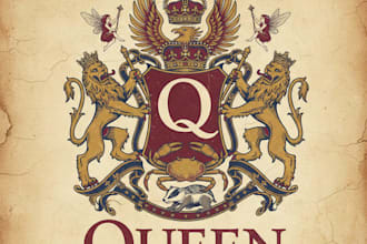 design a graceful vintage queen logo for your brand