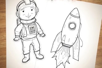 draw digital coloring book page for childrens