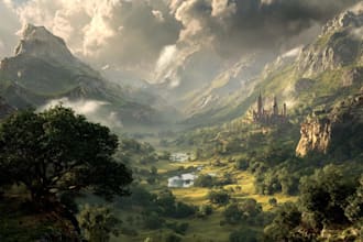 do fantasy background and landscape
