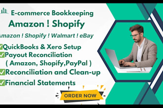 do USA ecommerce bookkeeping amazon,shopify in quickbooks and xero