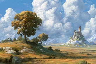 digitally paint fantasy landscape