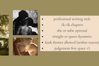 write a custom adult romance or fanfiction chapter