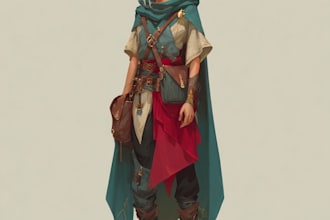 draw fantasy illustration book cover art for dnd character