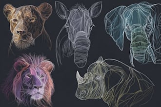 draw  sketch of any pet, wild animal, bird or fish