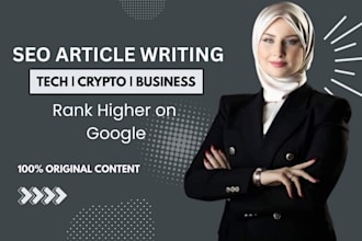 write SEO blog posts and articles on tech and crypto as your content writer