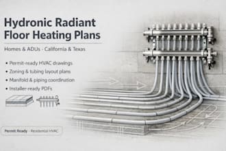 hydronic radiant heat hvac plans for homes and adus california texas