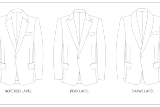 make accurate suit tech pack with measurements specs and construction detail