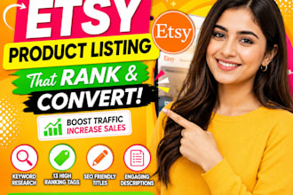 create SEO optimized etsy product listings that rank and convert