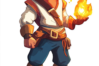 do 2d character design, 2d game character, concept