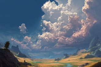 do fantasy background and landscape