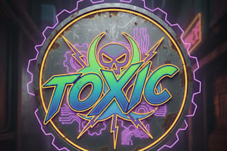 design a unique vintage toxic logo
