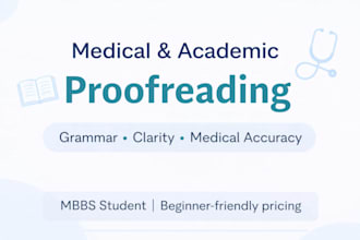 proofread and edit medical and academic documents