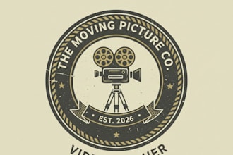 design a unique vintage videographer logo
