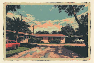 make a poster design in a retro vintage style