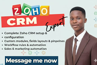 setup zoho crm with custom automation and integrations, zoho crm expert