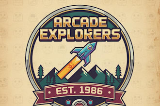 design a unique vintage gaming logo