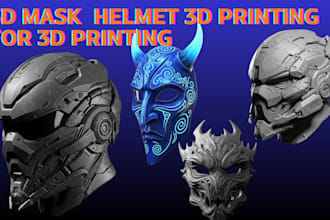 create 3d mask or helmet sculpt stl file from image or photo for 3d printing