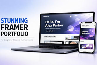 design a stunning  portfolio in framer