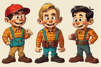 classic vintage retro style mascot cartoon character