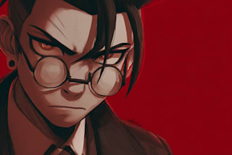 illustrate custom danganronpa style character
