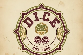 design a unique vintage dice logo