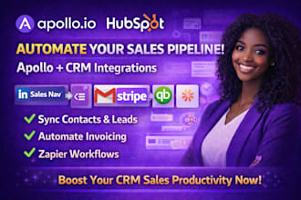 integrate apollo with hubspot linkedin sales nav forms gmail quickbooks zapier