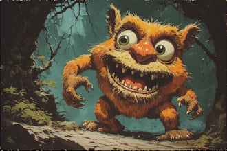 draw an eyecatchy mascot, animal cartoon character