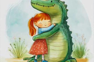 illustrate whimsical watercolor children story book illustration