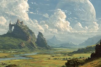 digitally paint fantasy landscape