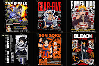 do custom typography, sports, anime, gaming, clothing, merch  and t shirt design