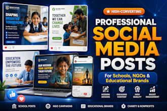 create social media posters  for schools and ngos