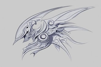 create fantasy sketch logo