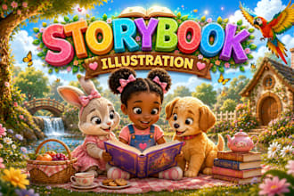 do ai children book illustration and 3d children book illustrations