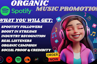 promote your spotify streamers, spotify followers,spotify music promotion