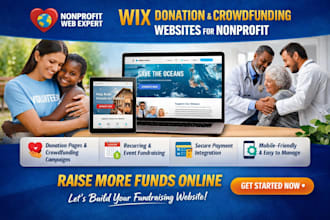 design wix donation crowdfunding website fundraising platforms for non profit