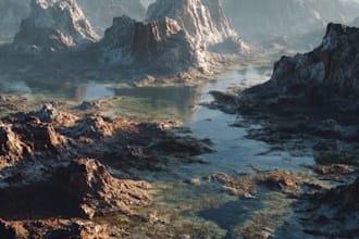 draw a procedural houdini environment